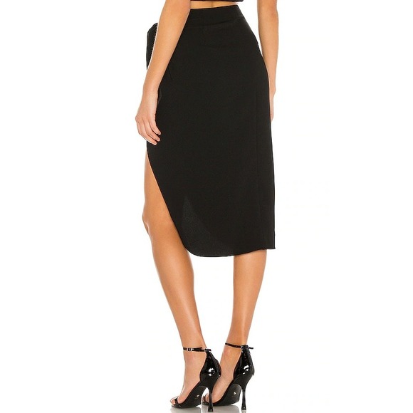 Amanda Uprichard Sarong Skirt Black Midi Womens Size S Asymmetrical High Low EUC - Picture 8 of 8